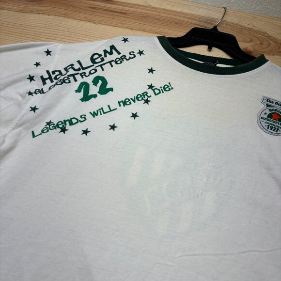 Vintage Harlem Globetrotters Shirt XXL White Green Basketball Y2K - Picture 4 of 9